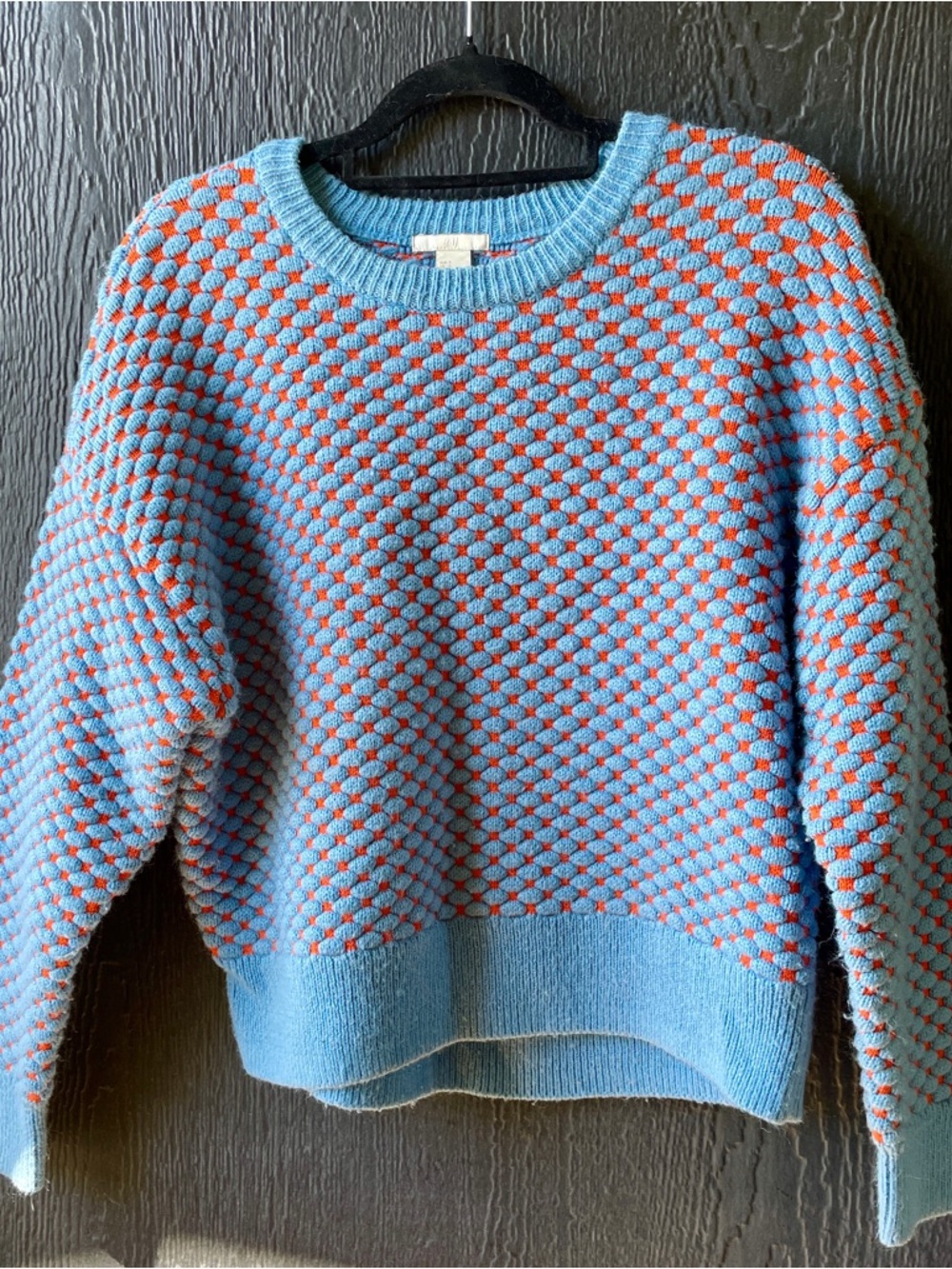 Blue & Orange Textured Sweater